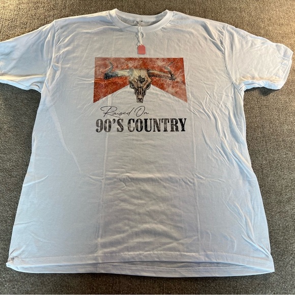 Vintage Country Graphic Tee - Light Blue - Picture 1 of 2
